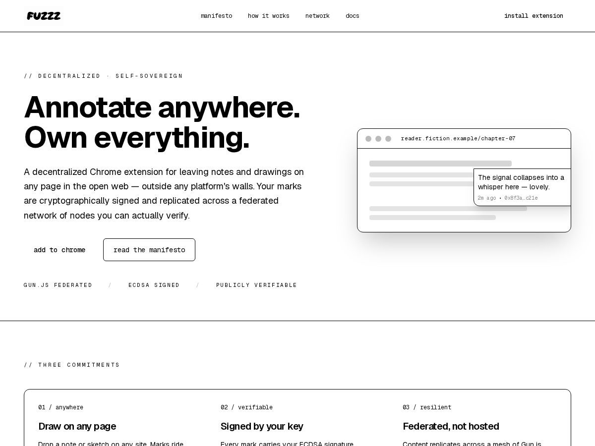 Landing-page snapshot of fuzzz.cloud