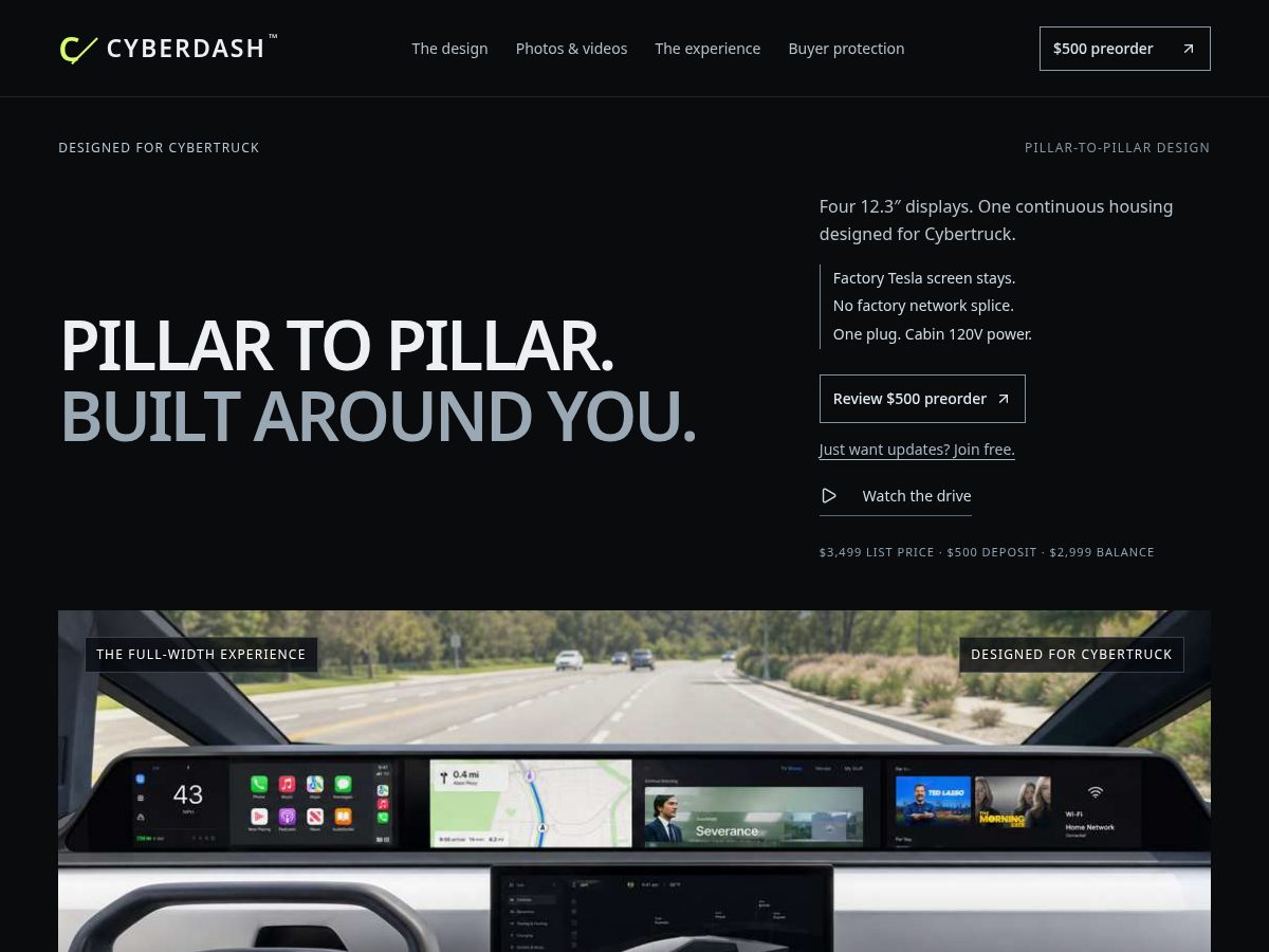 Landing-page snapshot of getcyberdash.com