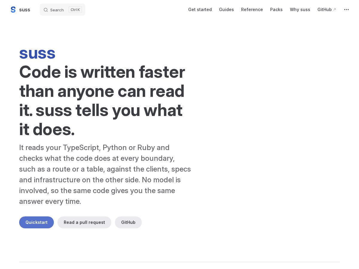 Landing-page snapshot of getsuss.dev