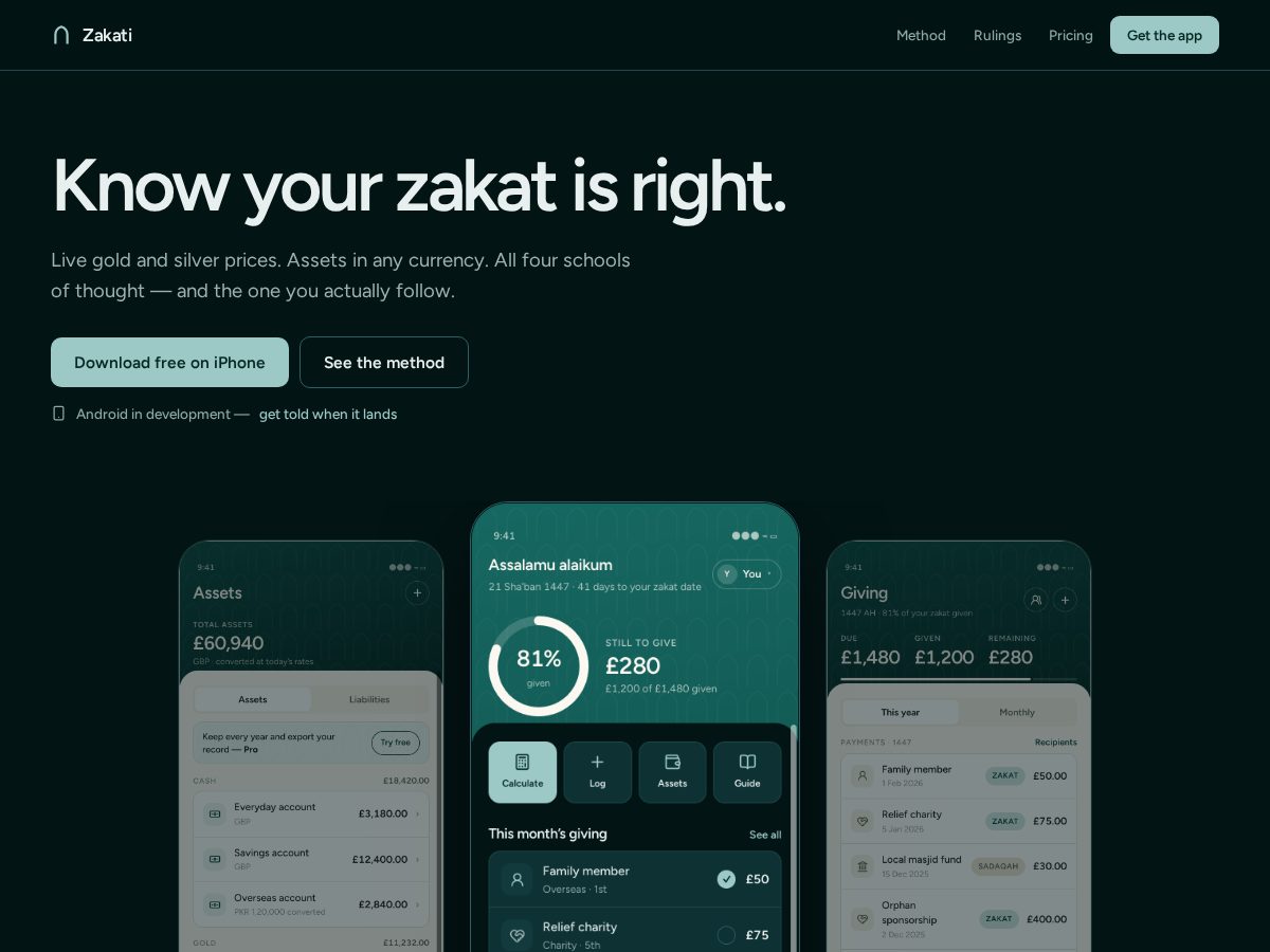 Landing-page snapshot of gozakati.app