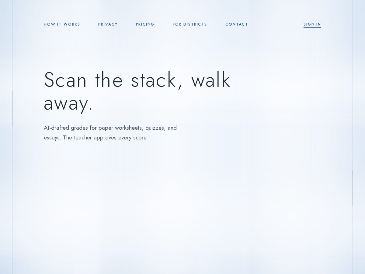 Landing-page snapshot of gradingangel.com