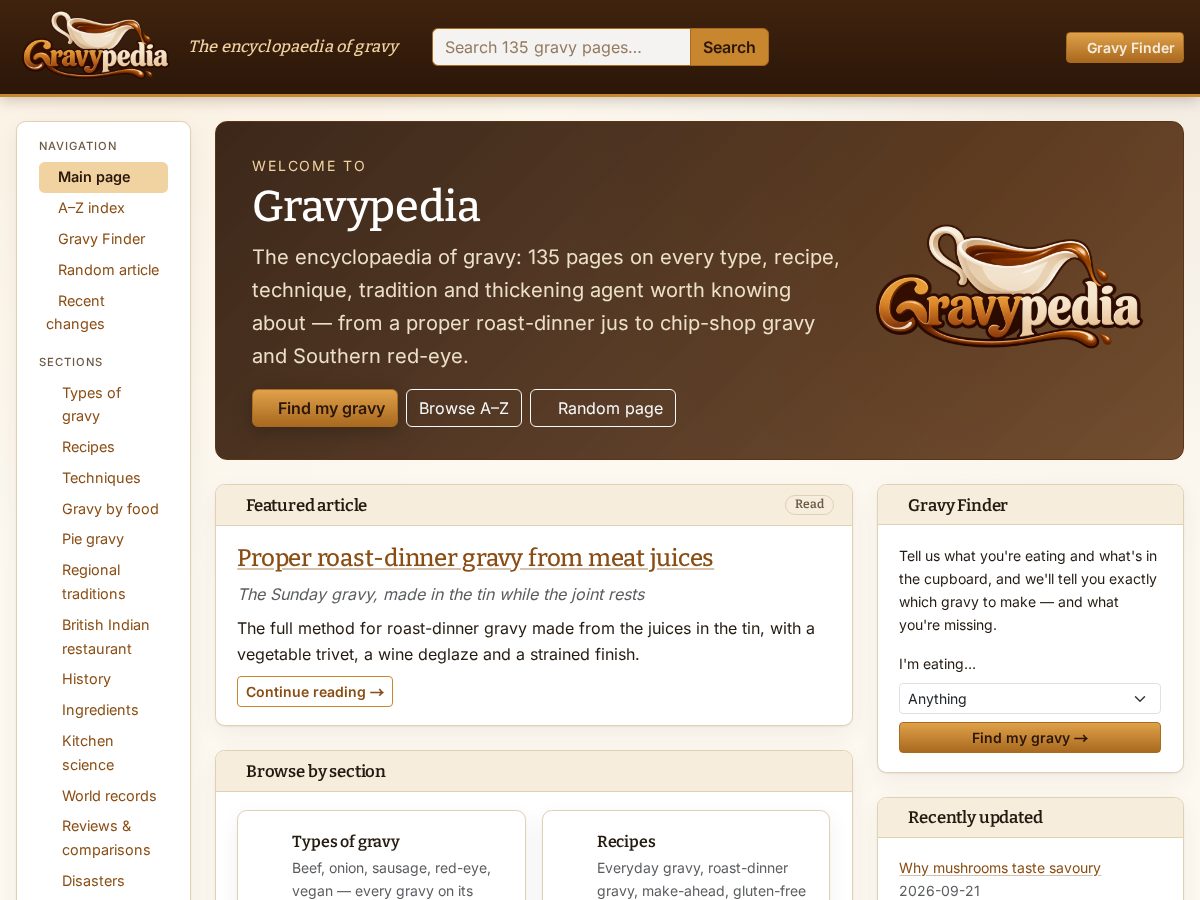 Landing-page snapshot of gravypedia.org