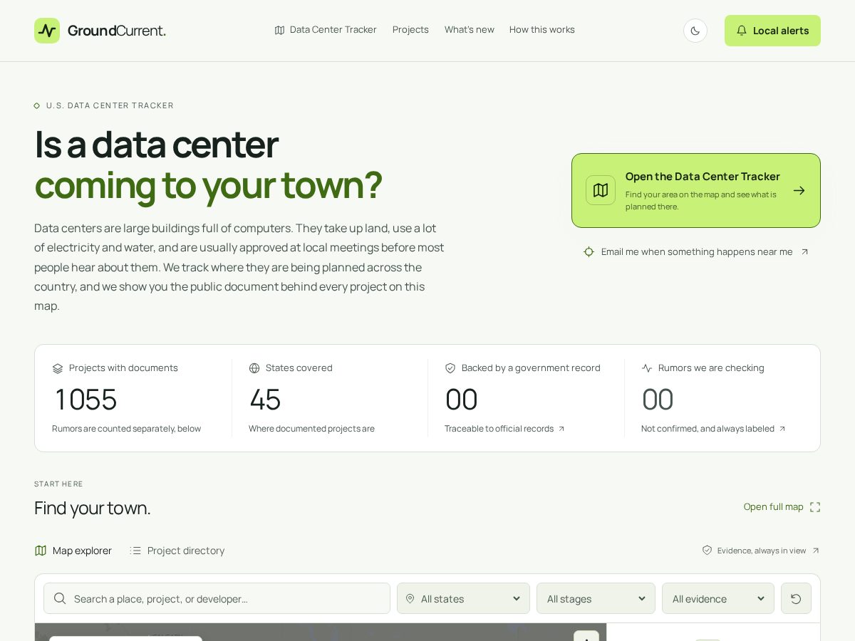 Landing-page snapshot of groundcurrent.app