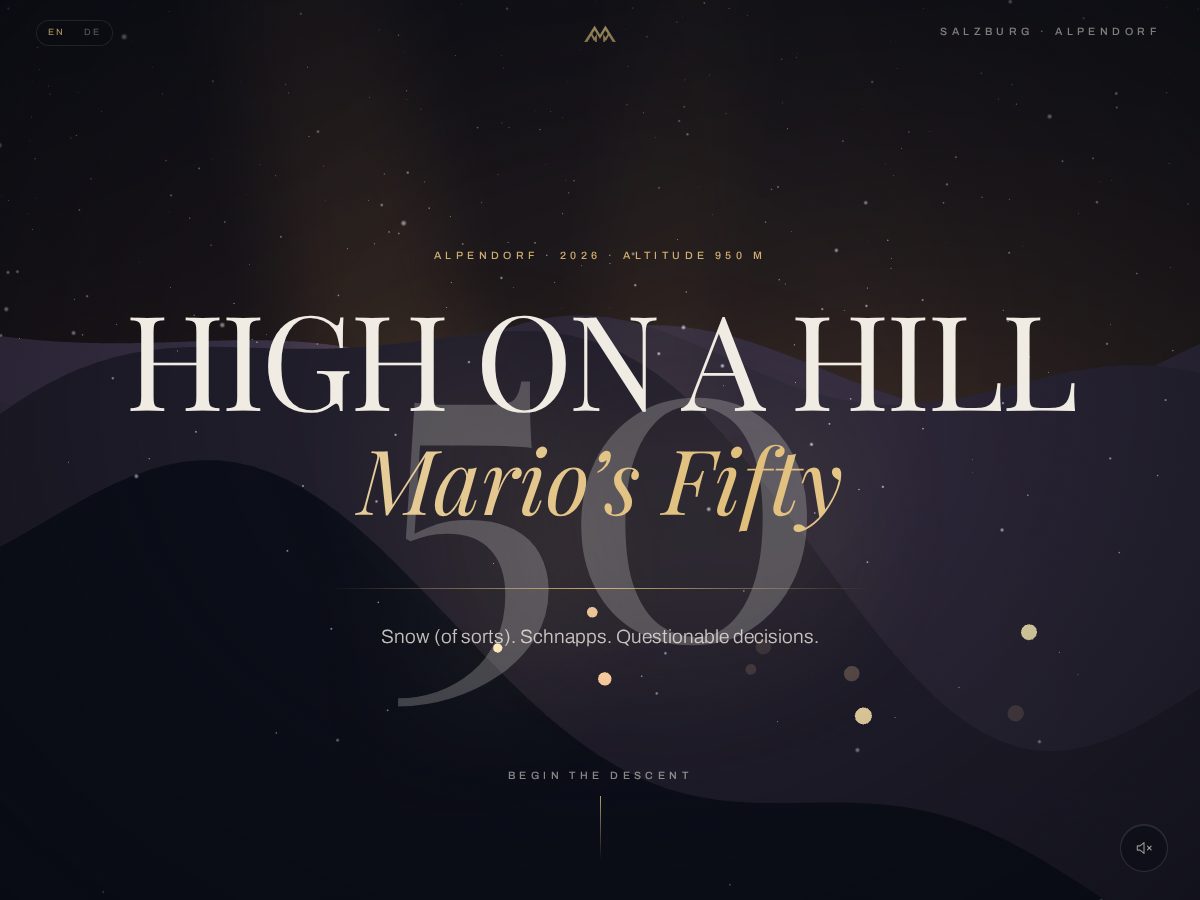 Landing-page snapshot of highonahill.party