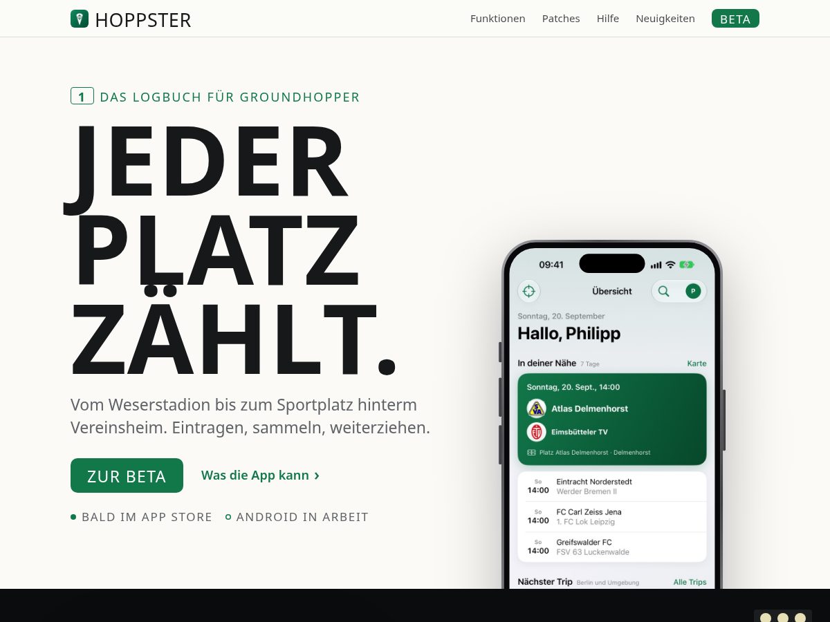 Landing-page snapshot of hoppster.online