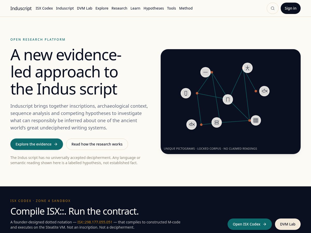 Landing-page snapshot of induscript.com