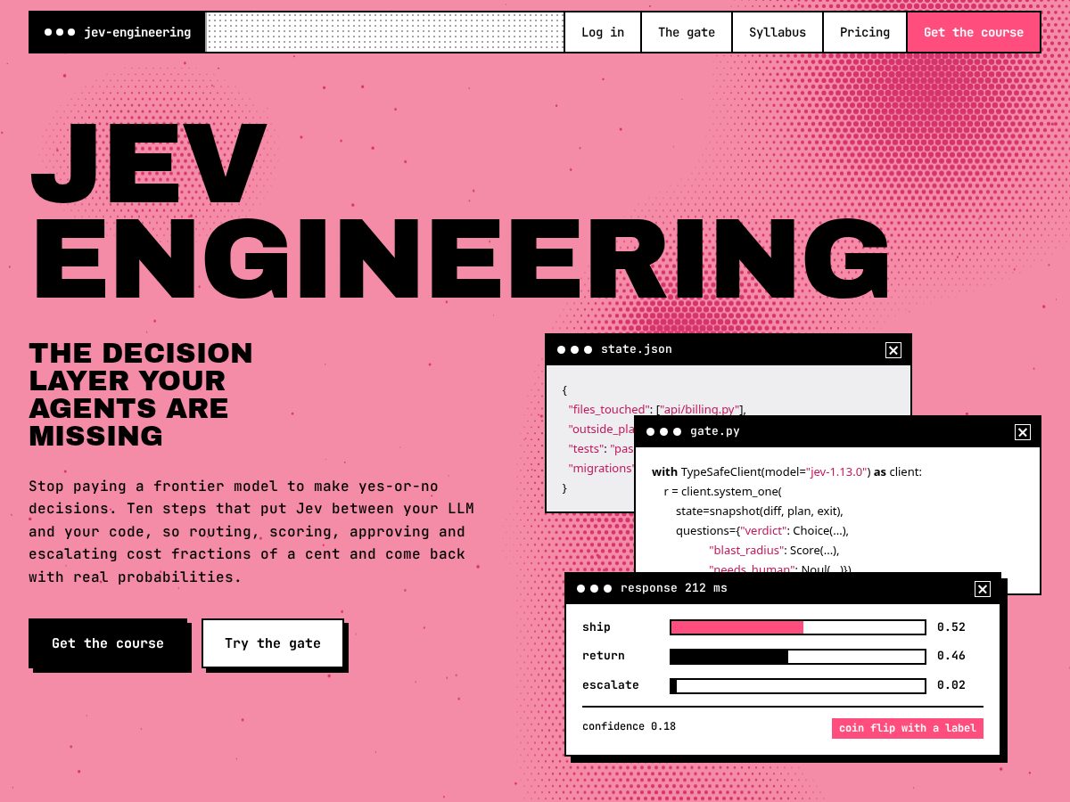 Landing-page snapshot of jev-engineering.site