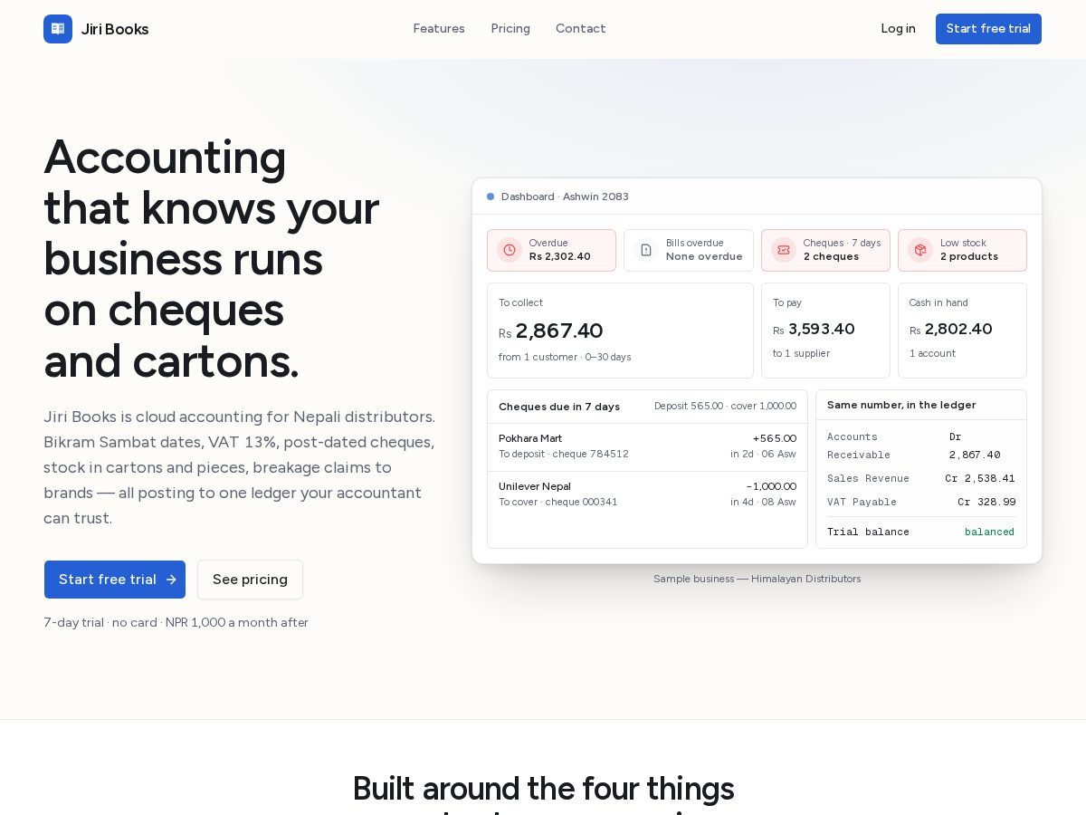 Landing-page snapshot of jiribooks.com