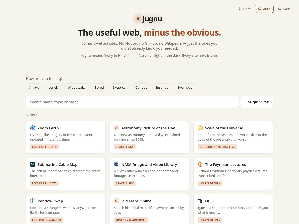 Landing-page snapshot of jugnuweb.com