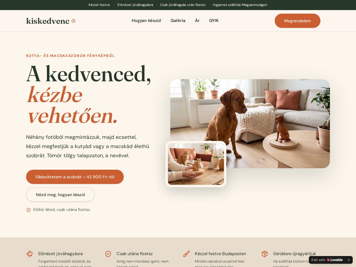 Landing-page snapshot of kiskedvenc.com