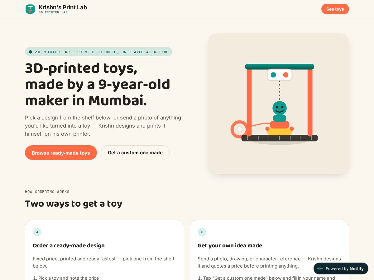 Landing-page snapshot of krishnprinterlab.net