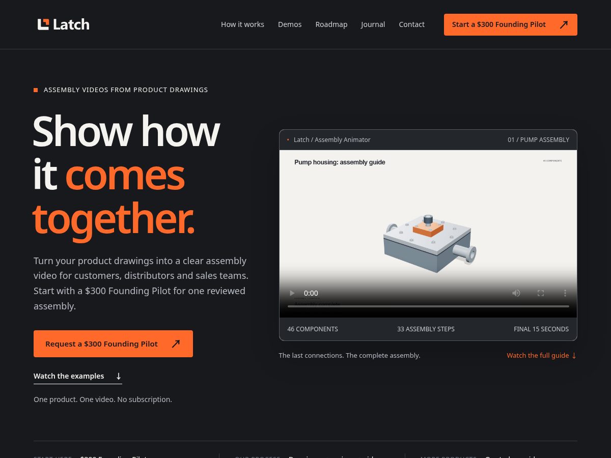 Landing-page snapshot of latch.build