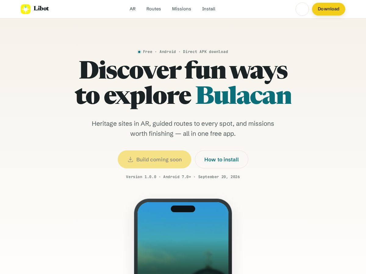 Landing-page snapshot of libotbulacan.com