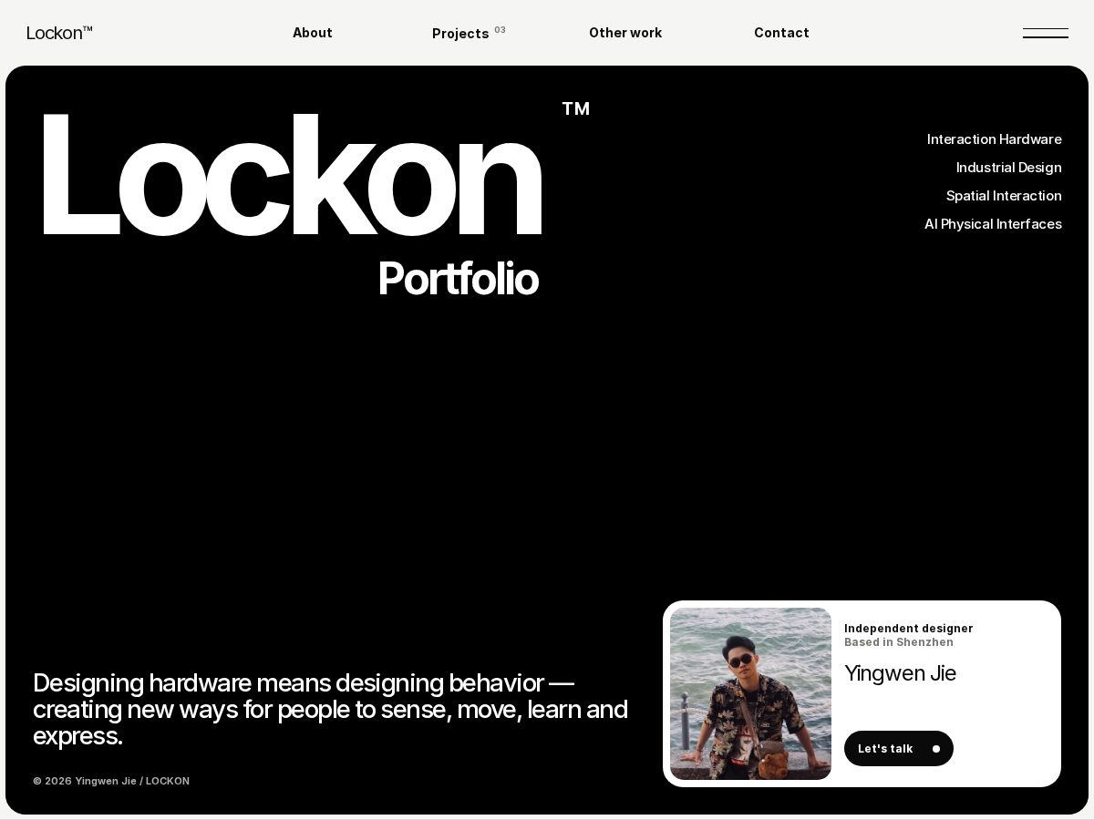 Landing-page snapshot of lockondesignlab.com