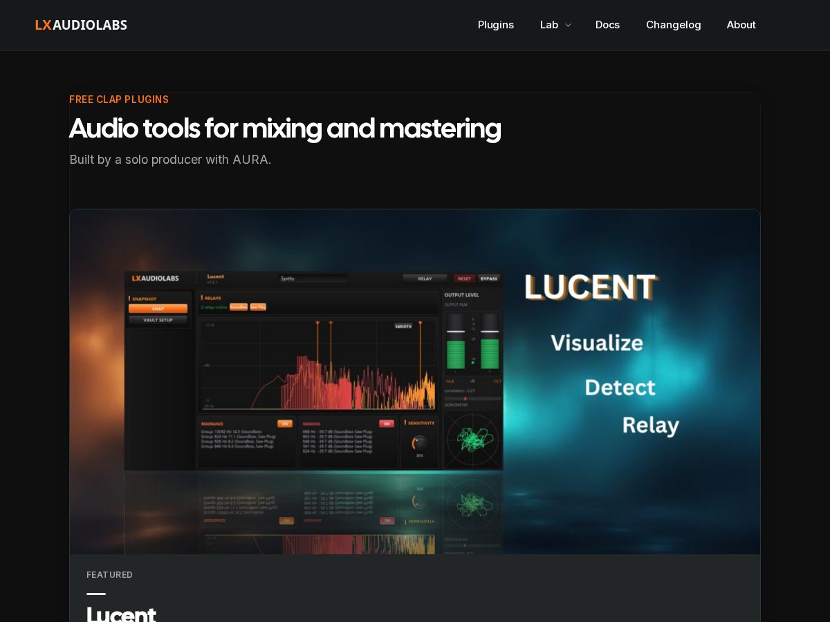Landing-page snapshot of lx-audiolabs.dev