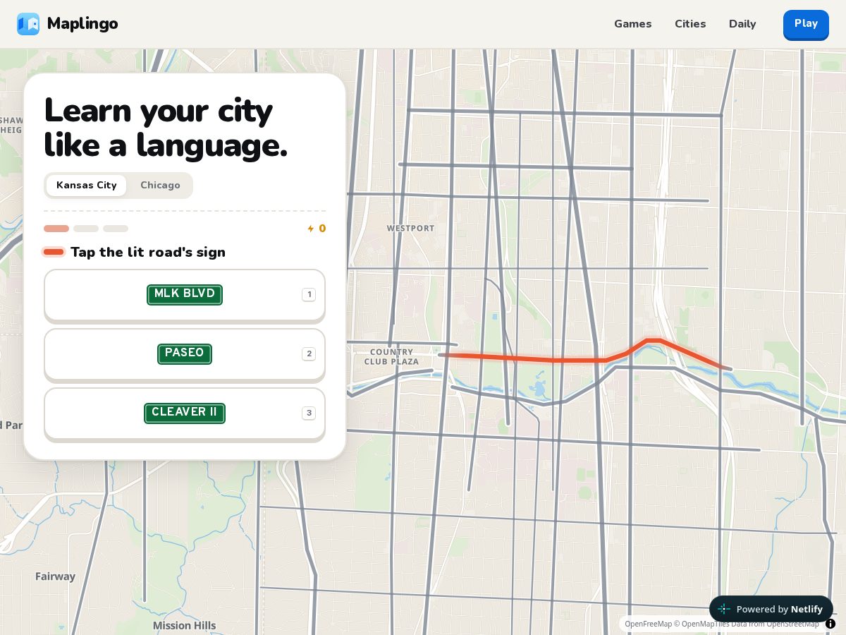 Landing-page snapshot of maplingo.app