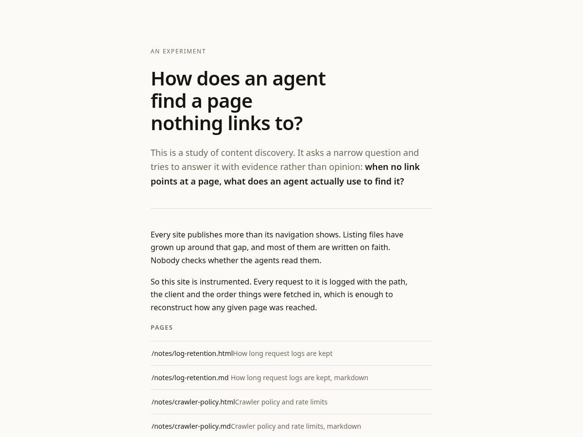 Landing-page snapshot of mdfirstexperiment.com