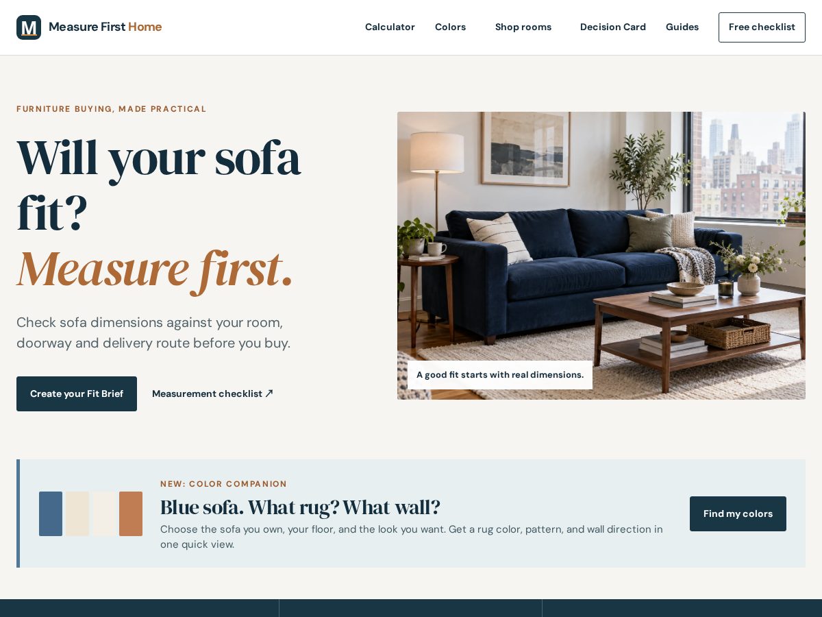 Landing-page snapshot of measurefirsthome.com