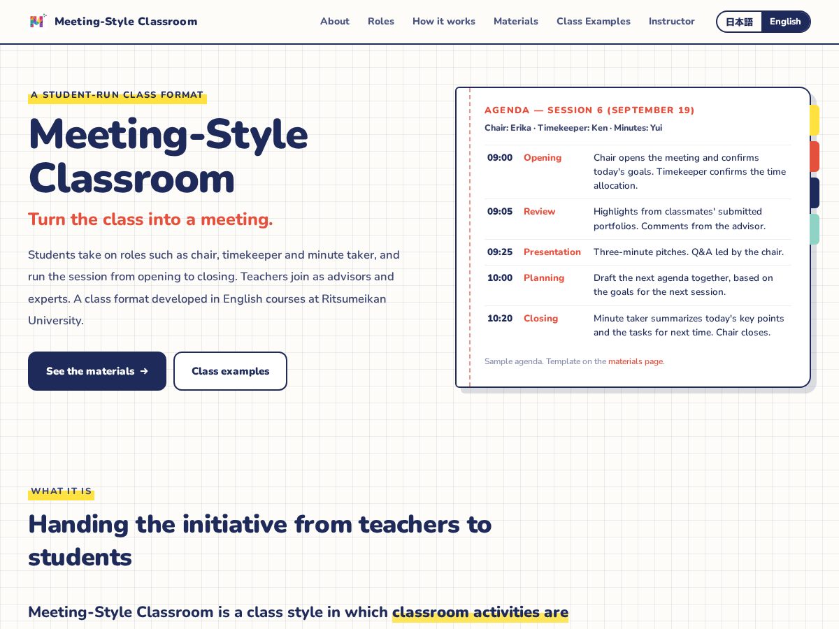 Landing-page snapshot of meeting-style.com