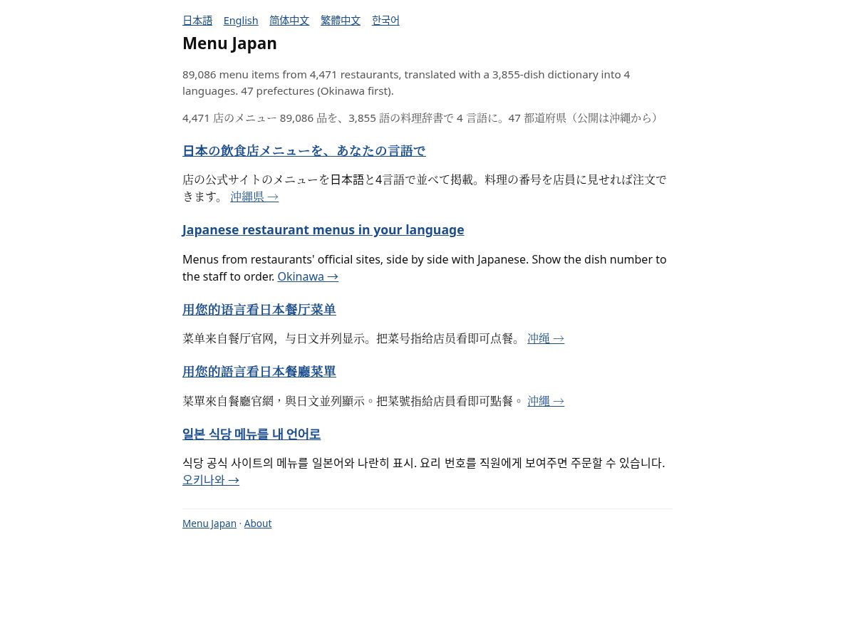 Landing-page snapshot of menujapan.com