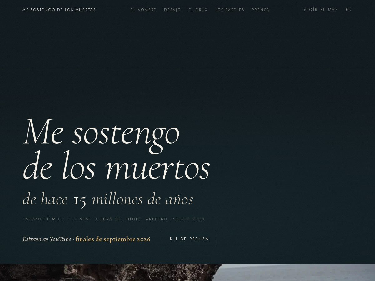 Landing-page snapshot of mesostengodelosmuertos.com