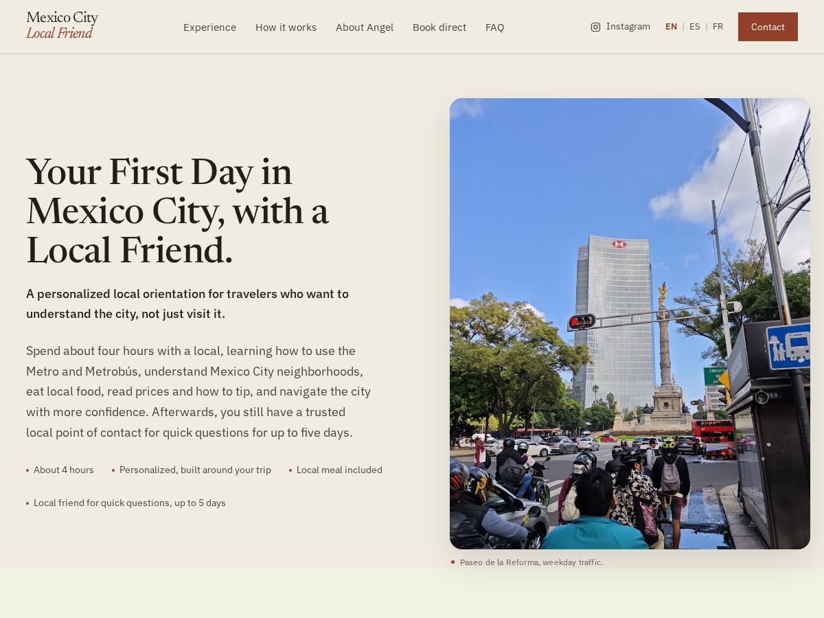 Landing-page snapshot of mexicocitylocalfriend.com