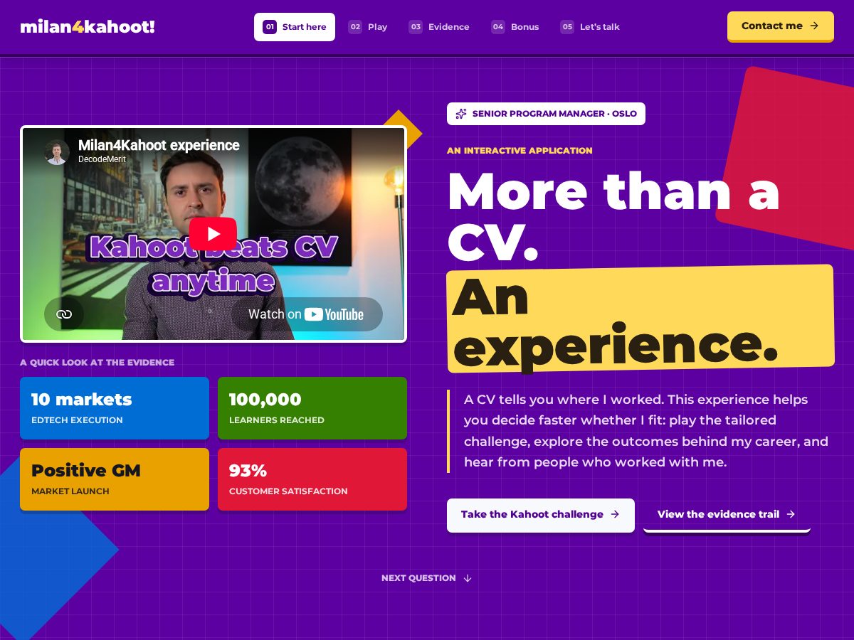 Landing-page snapshot of milan4kahoot.com