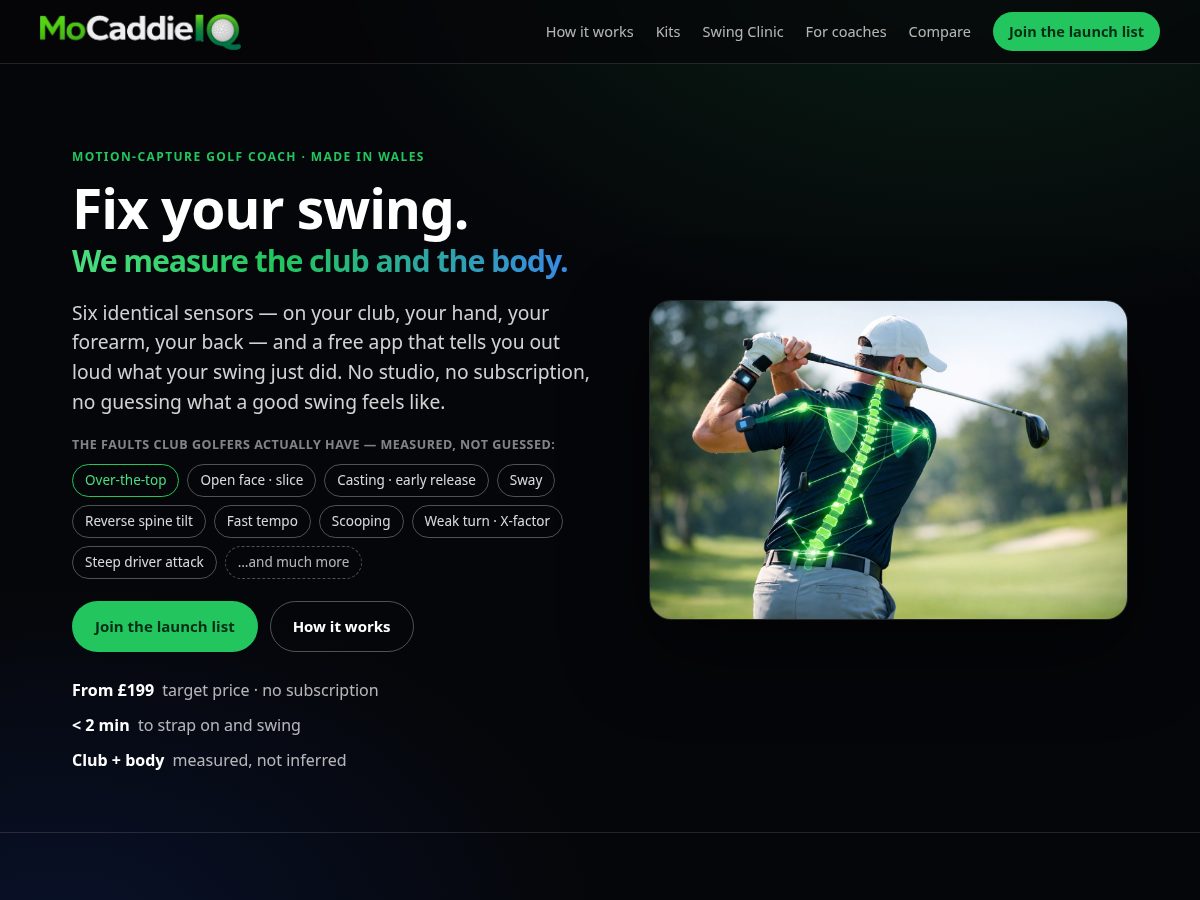 Landing-page snapshot of mocaddieiq.com