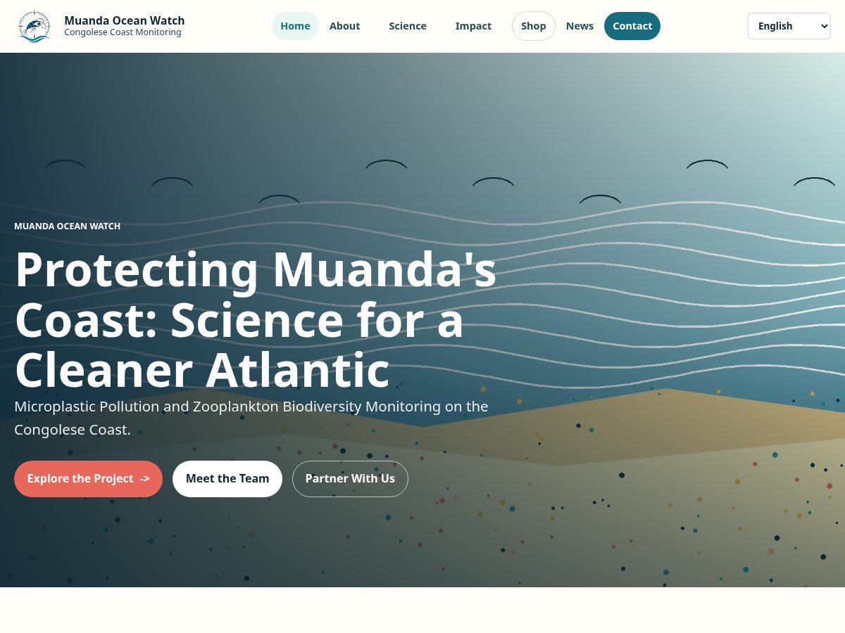 Landing-page snapshot of muandaoceanwatch.com
