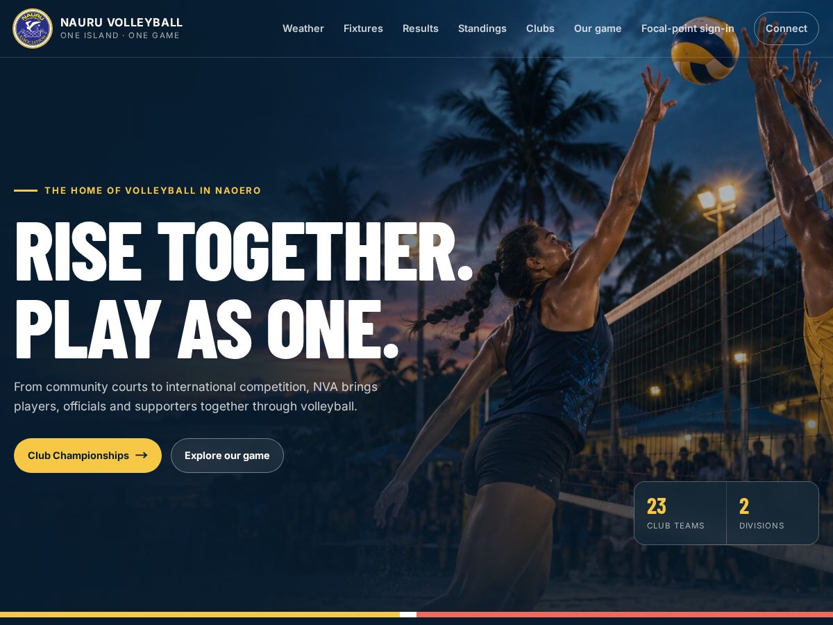 Landing-page snapshot of nauruvolleyball.org