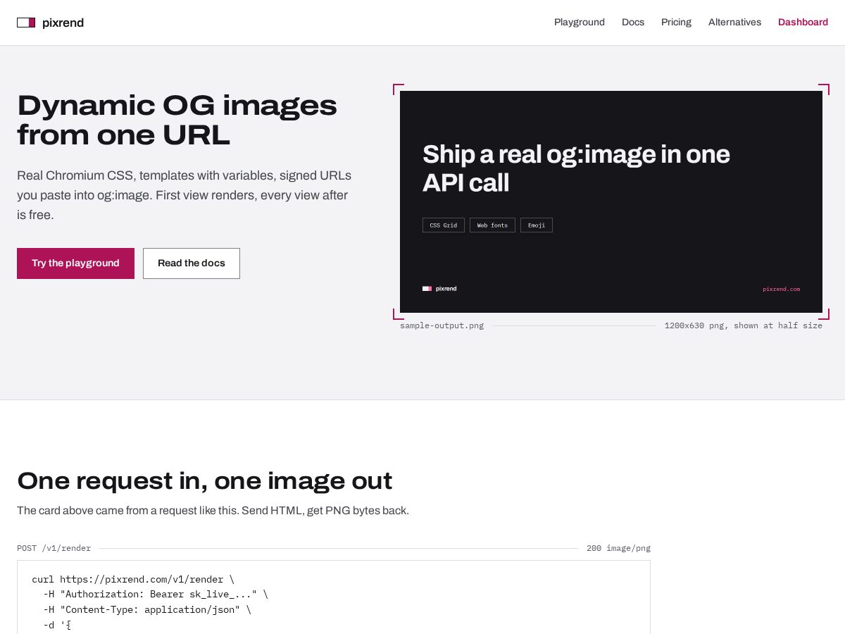 Landing-page snapshot of ogrender.dev