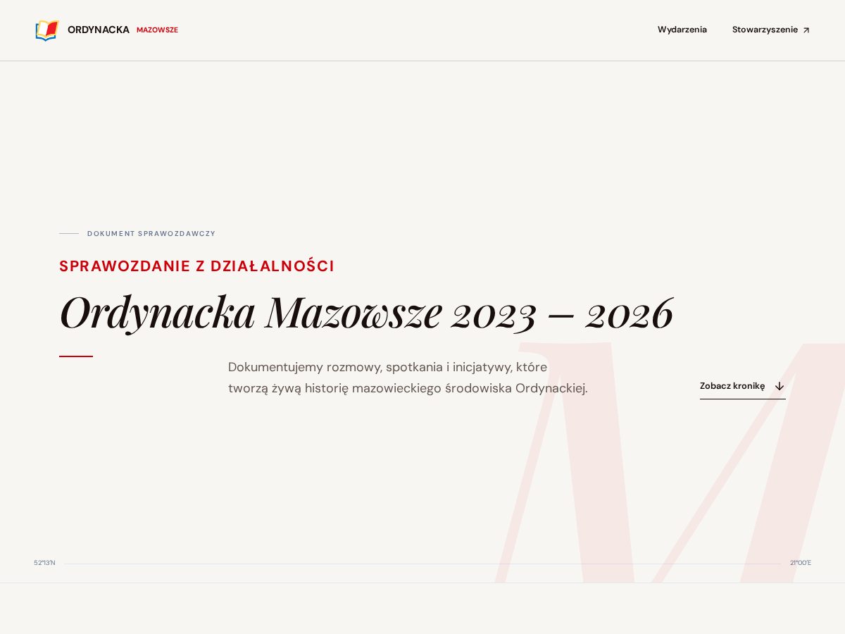 Landing-page snapshot of ordynacka.com