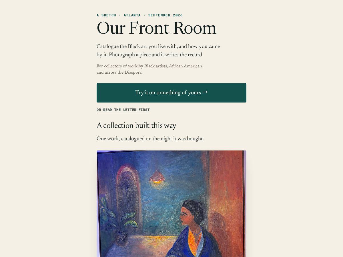 Landing-page snapshot of ourfrontroom.com