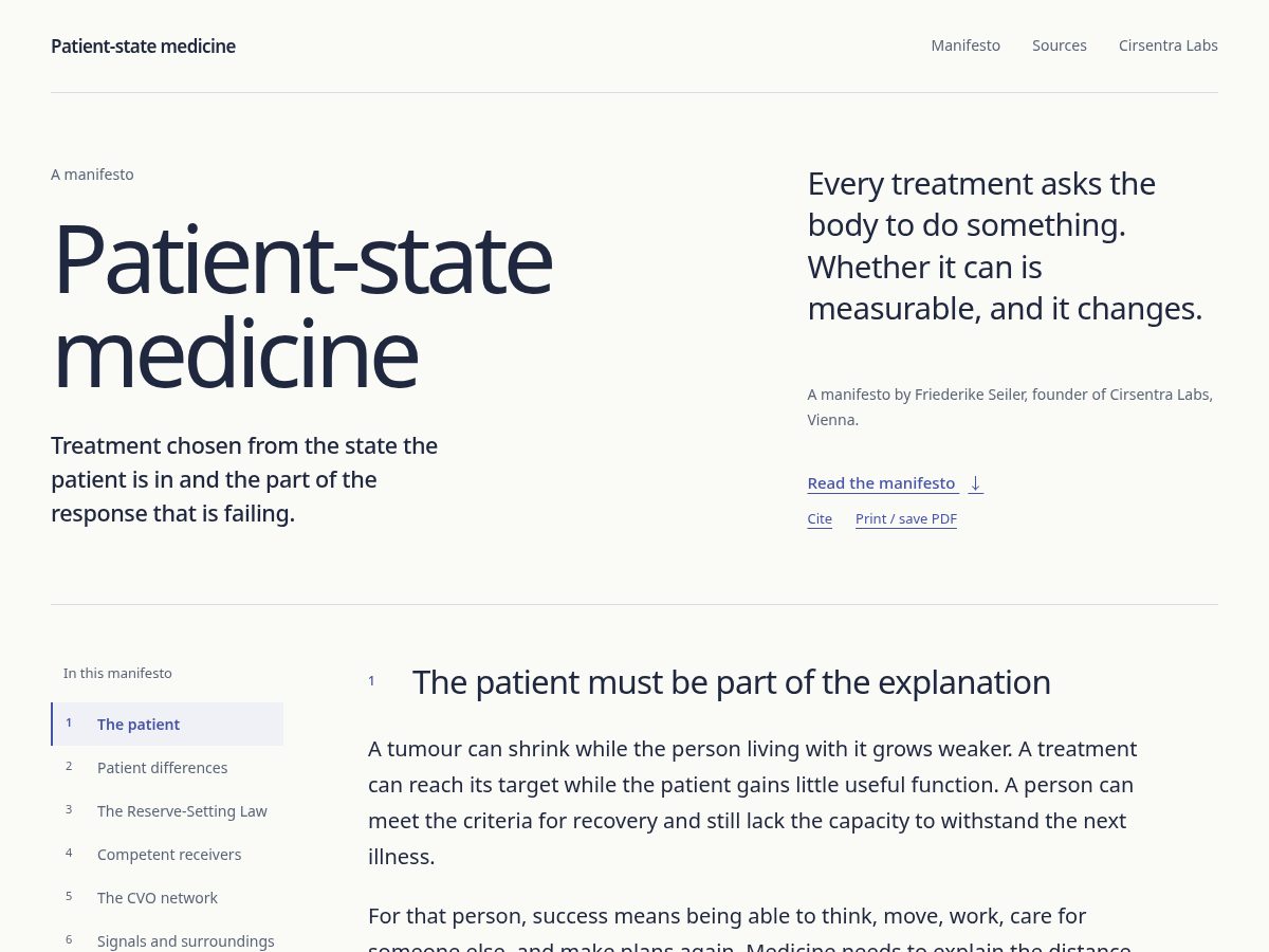 Landing-page snapshot of patientstatemedicine.com