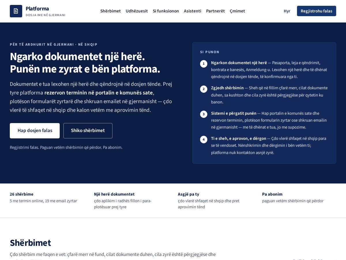 Landing-page snapshot of platform-al.com