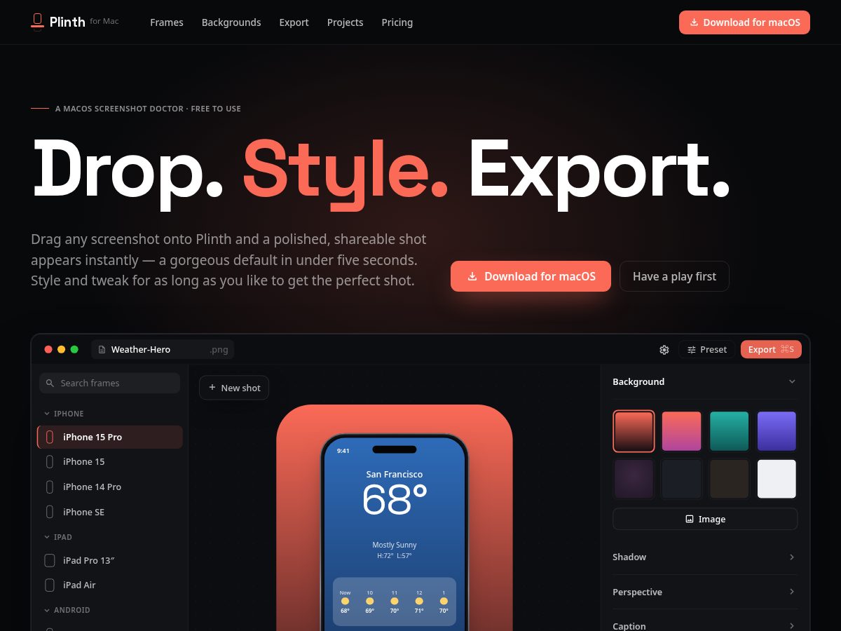 Landing-page snapshot of plinthformac.com