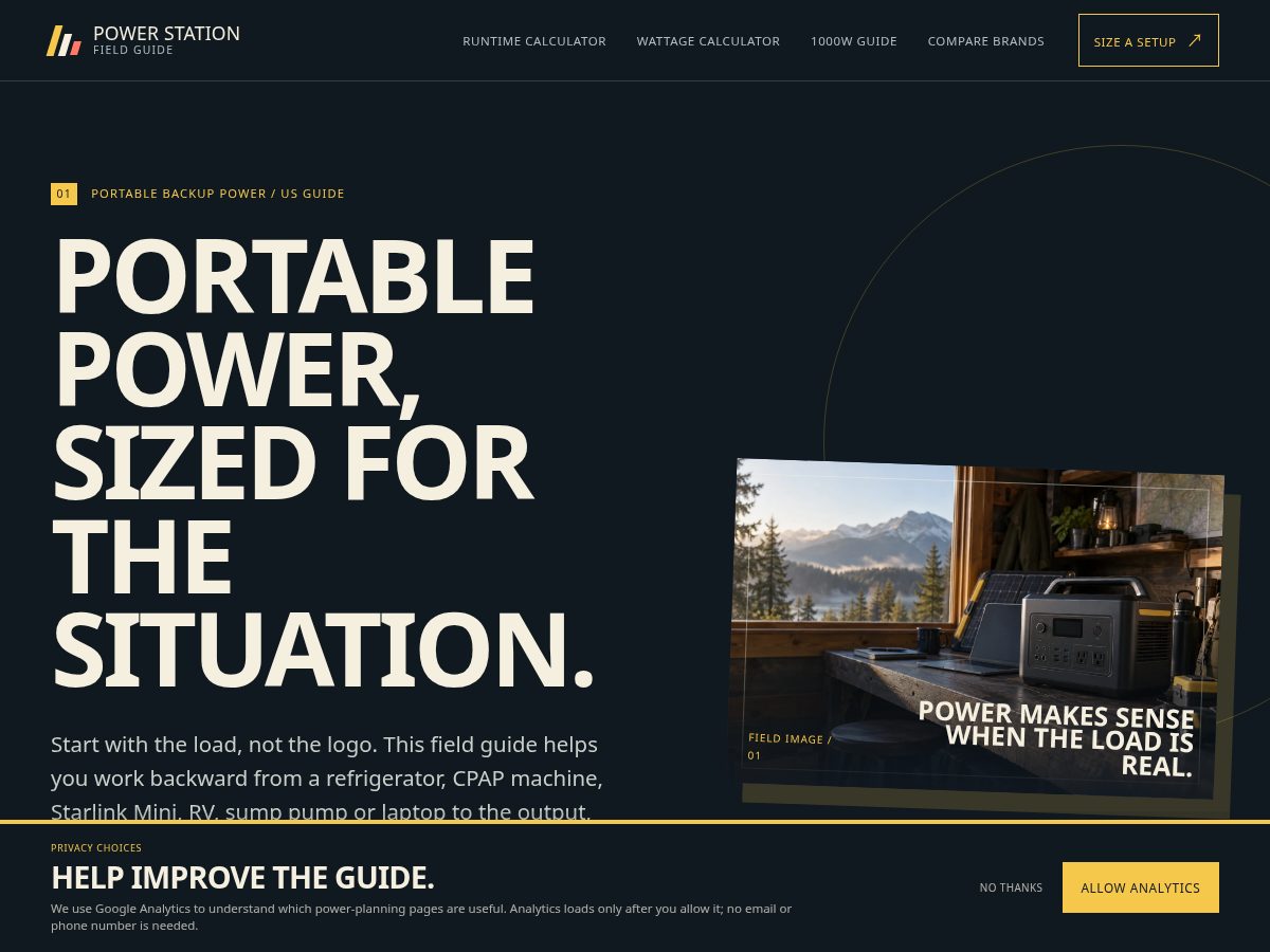 Landing-page snapshot of powerstationfieldguide.com