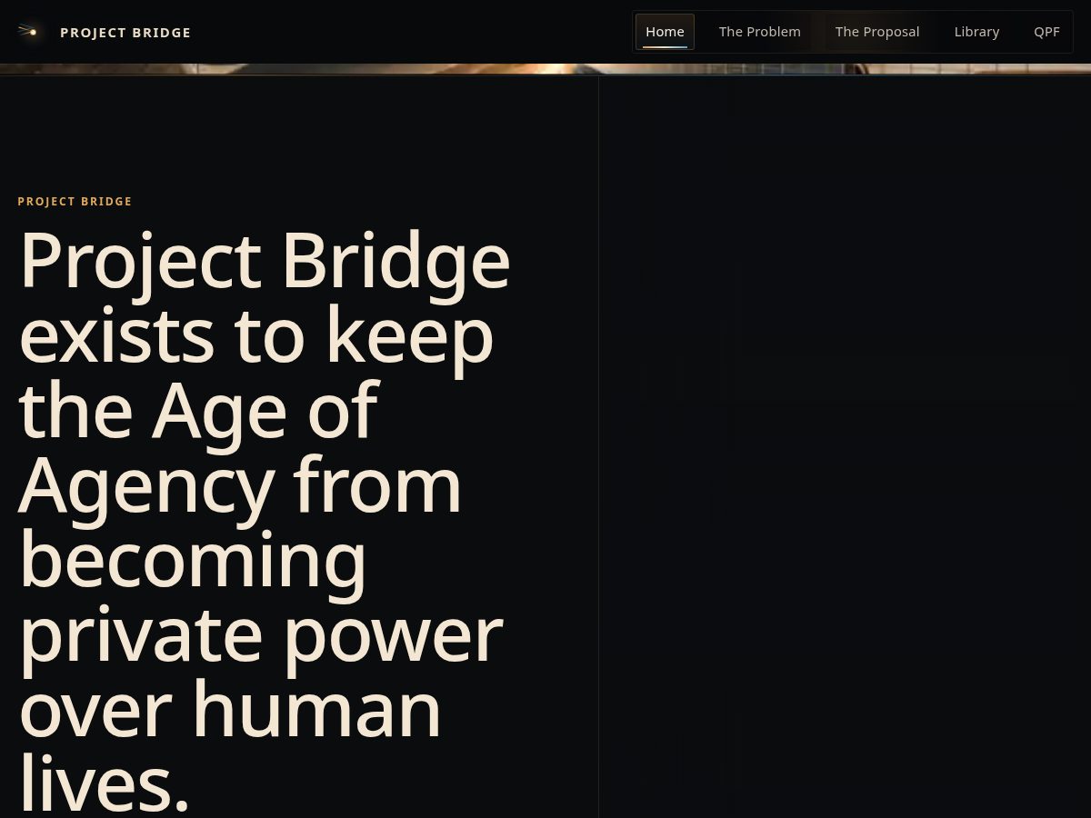 Landing-page snapshot of projectbridgegroup.com