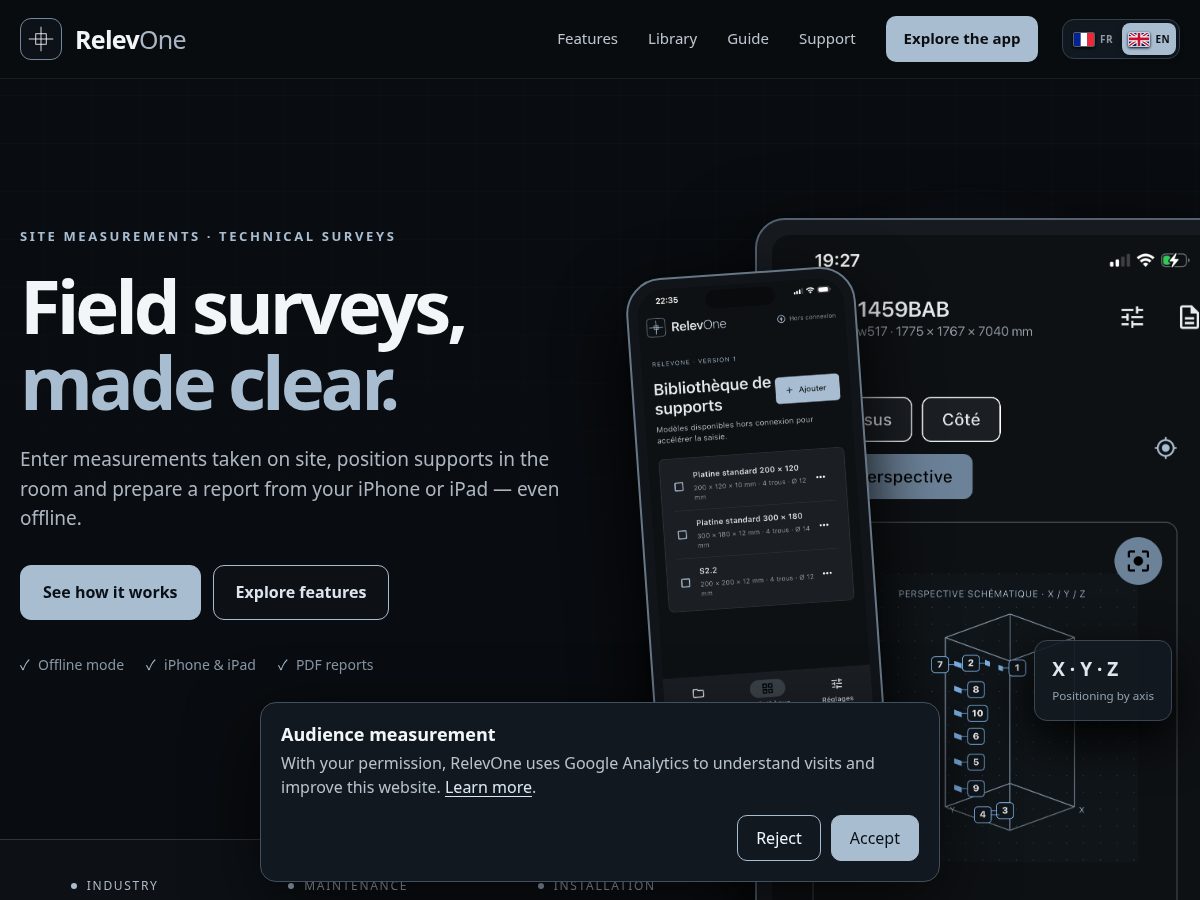 Landing-page snapshot of relevone.com