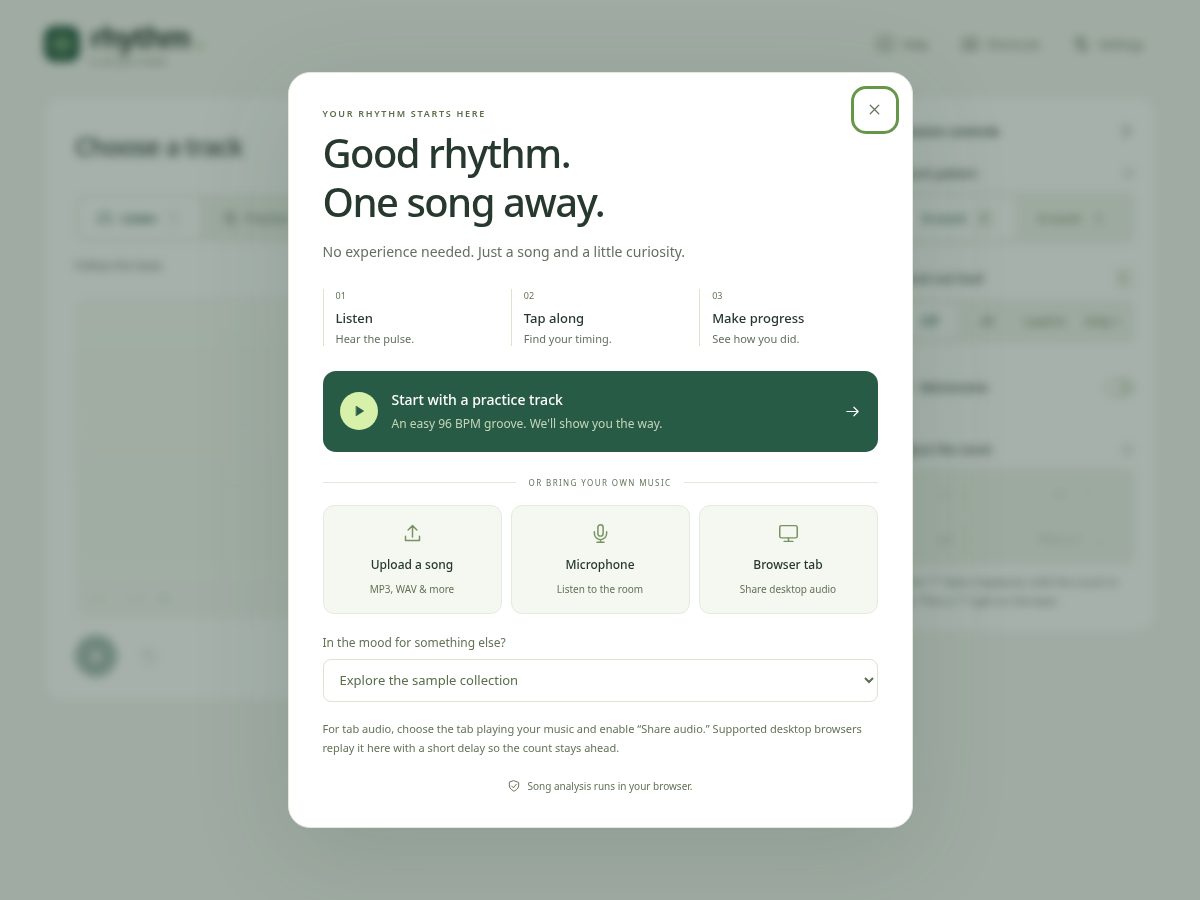 Landing-page snapshot of rhythmisallyouneed.com