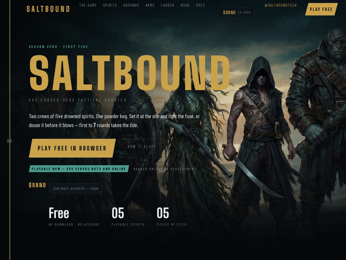Landing-page snapshot of saltbound.tech