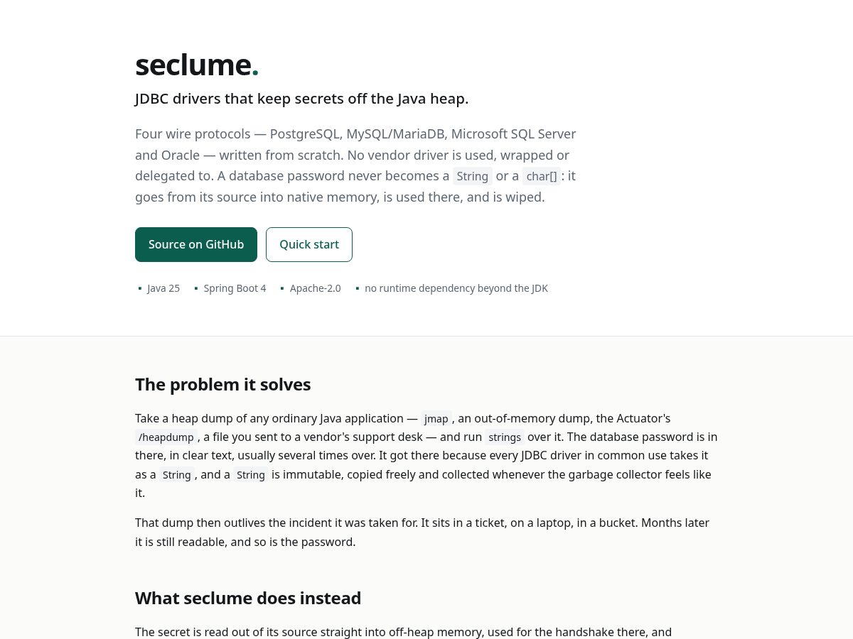 Landing-page snapshot of seclume.space