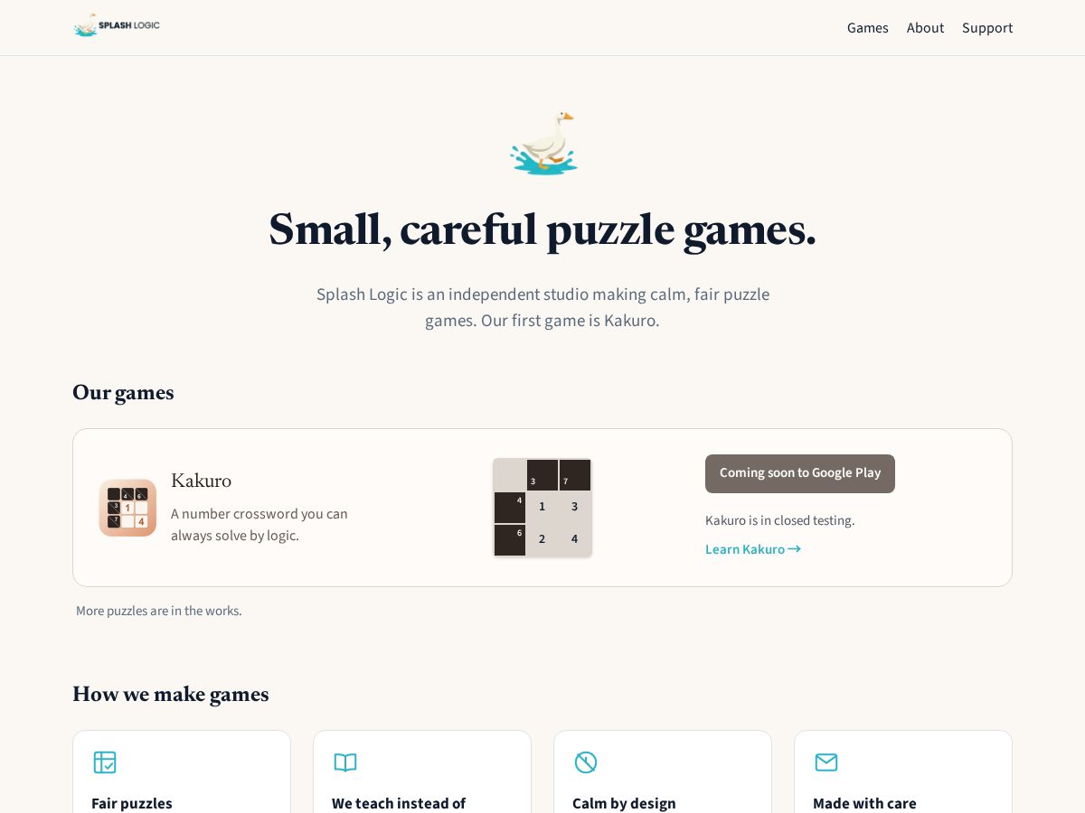 Landing-page snapshot of splashlogic.app