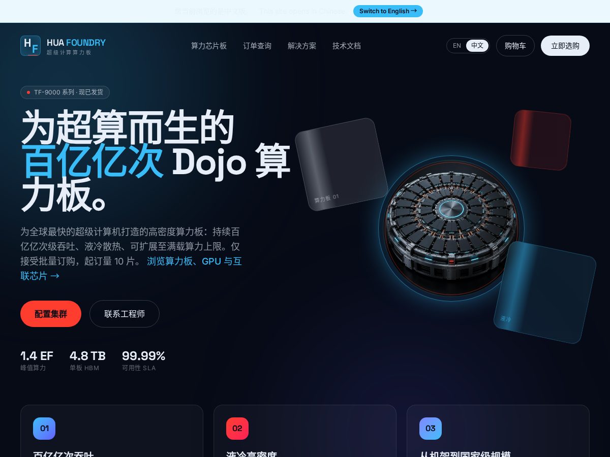 Landing-page snapshot of supercomputingtiles.com