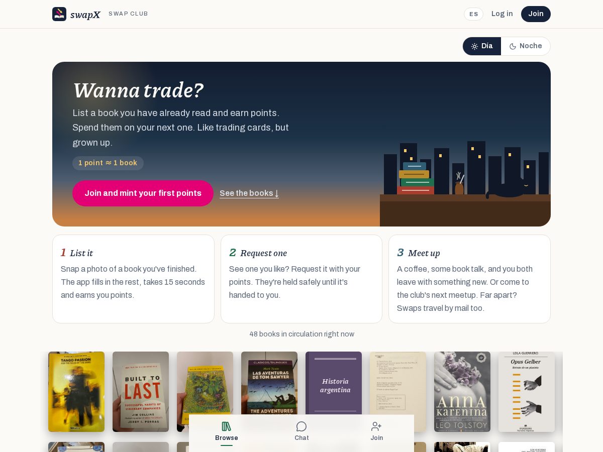 Landing-page snapshot of swapx.app
