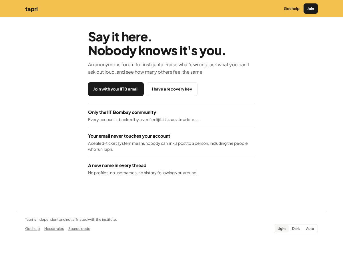 Landing-page snapshot of tapri.site