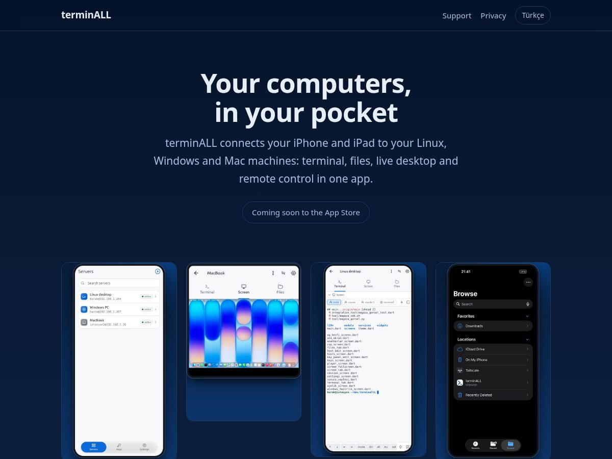 Landing-page snapshot of terminall.app