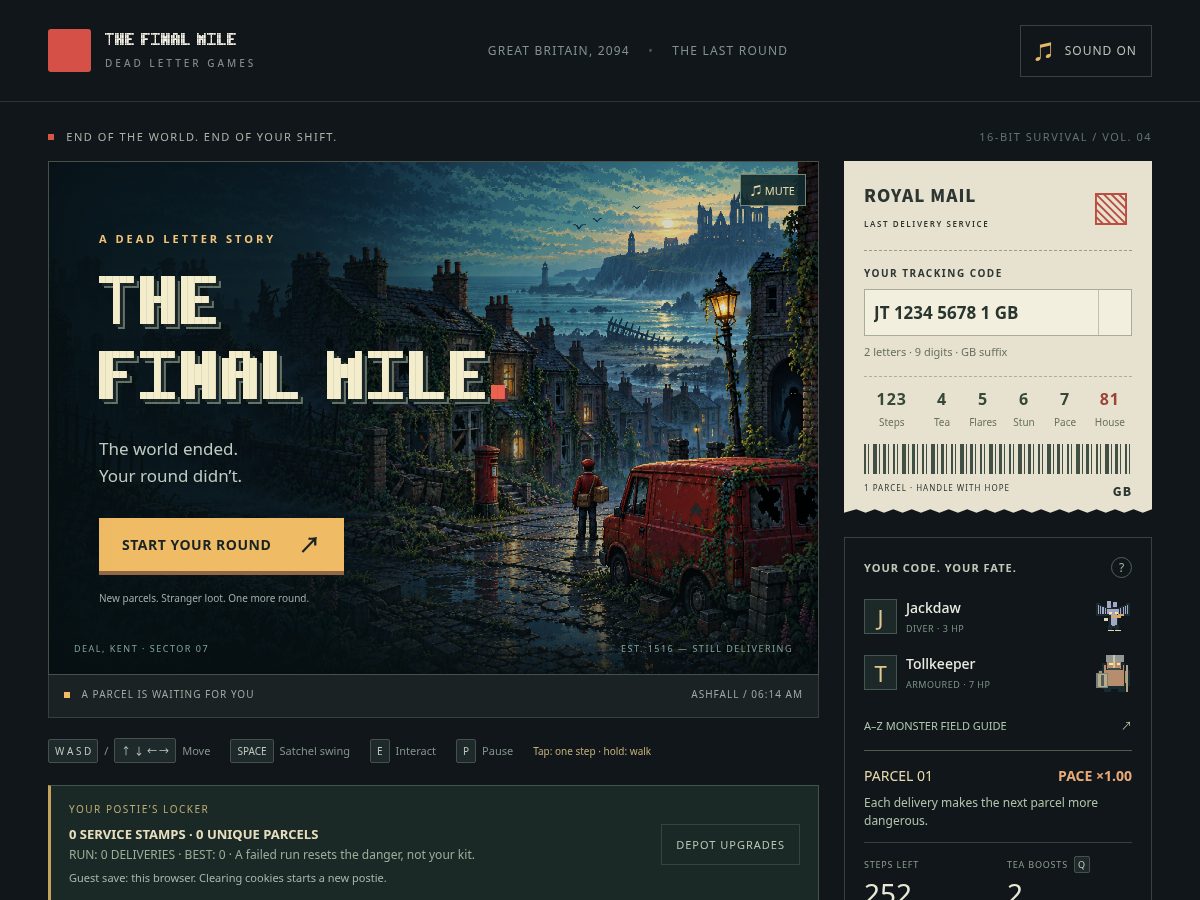 Landing-page snapshot of thefinalmilegame.com