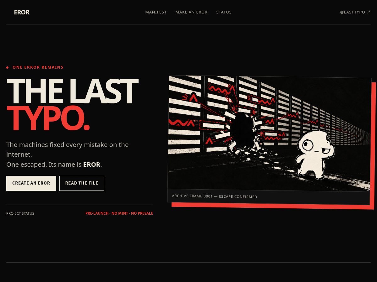 Landing-page snapshot of thelasttypo.xyz