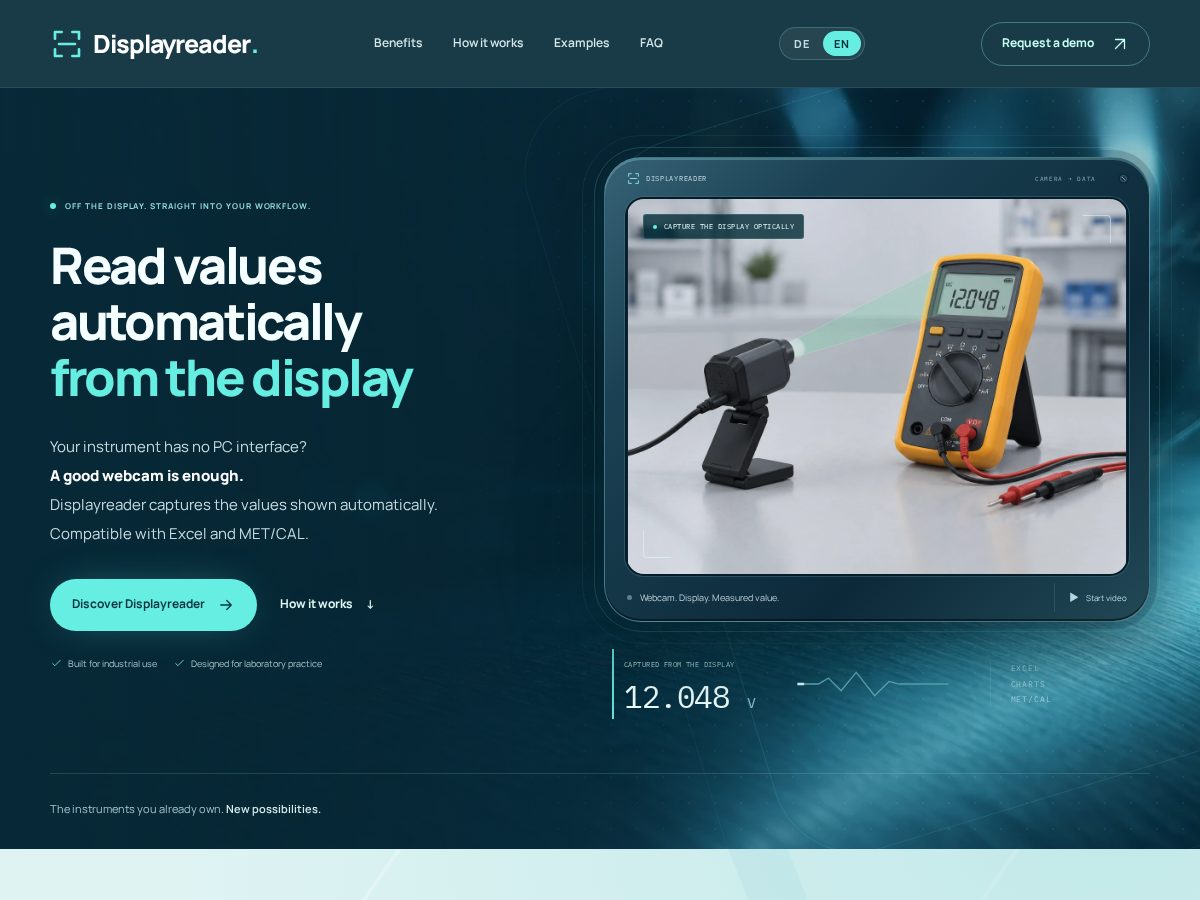 Landing-page snapshot of trydisplayreader.com